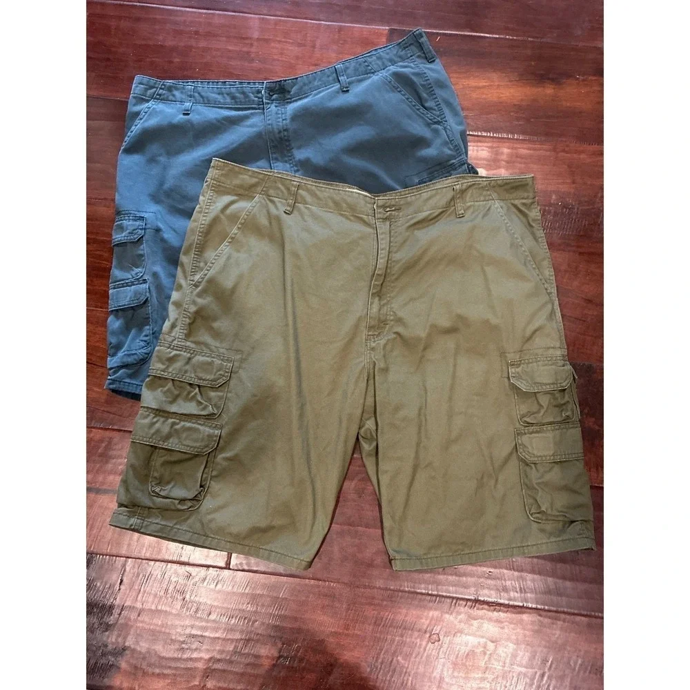 Wrangler Cargo Shorts Mens Size 42 Green Blue Authentics Relaxed Fit Bundle 2pk